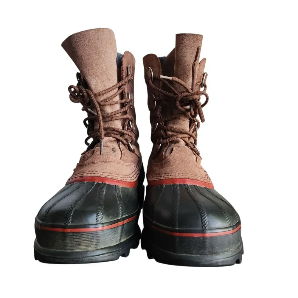 Sorel Sudbury II Waterproof Winter Boots Mens Size 10 Brown Leather Lace-Up